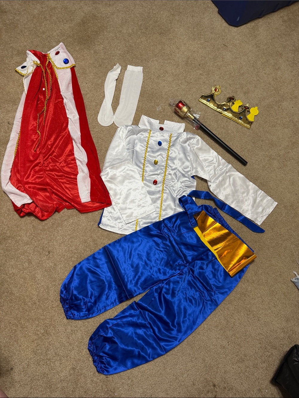 Amazon Kids Royal Prince Costume Set - Blue, Red, White & Gold